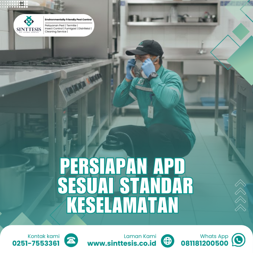 persiapan APD pengendalian hama dapur sesuai SOP