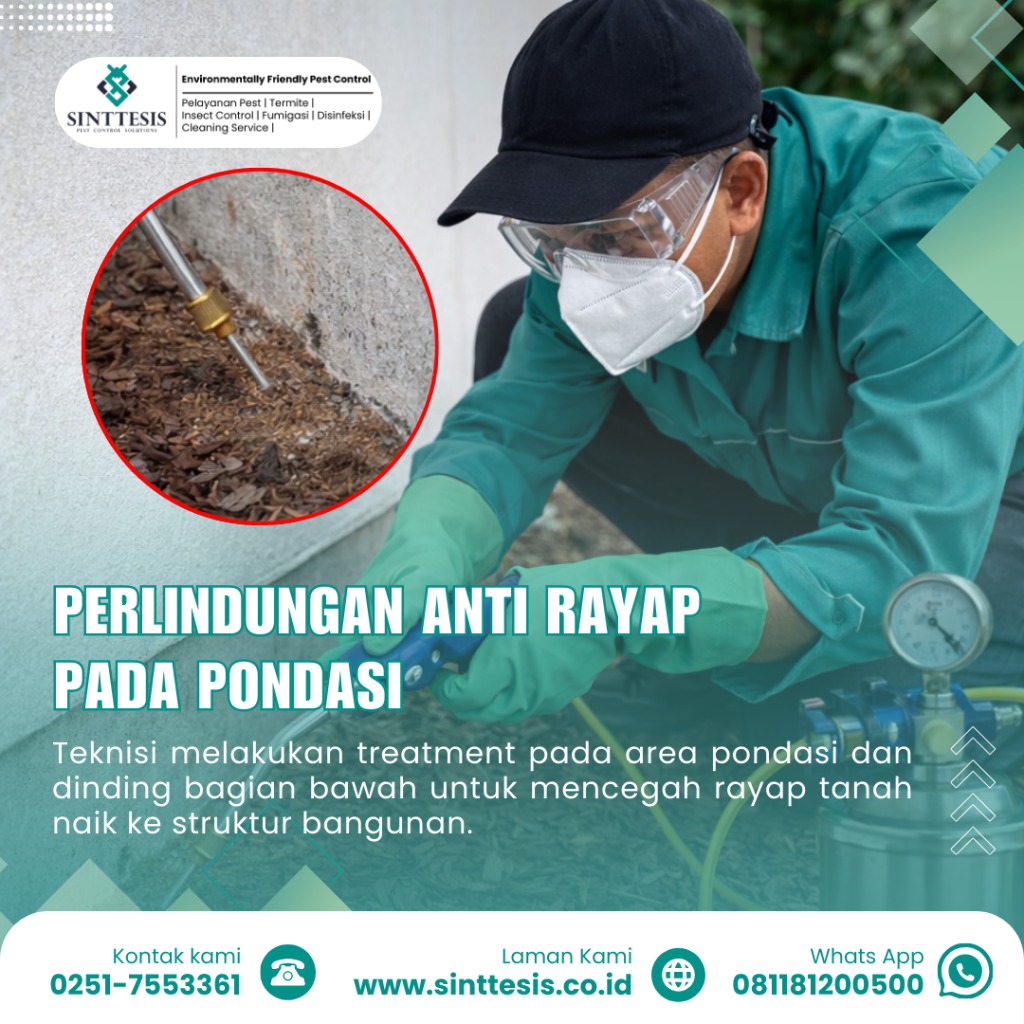 perlindungan pondasi dengan treatment anti rayap