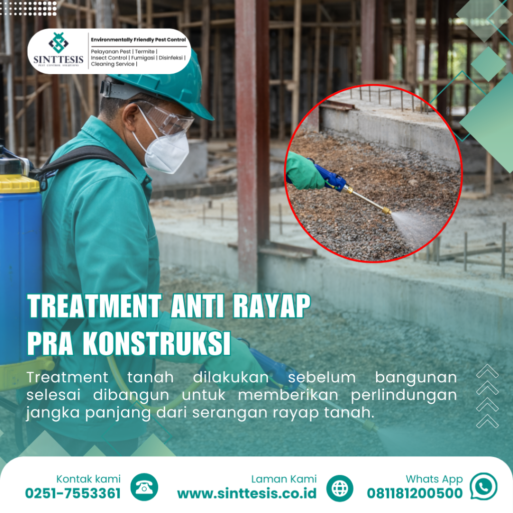 treatment anti rayap pra konstruksi pada tanah